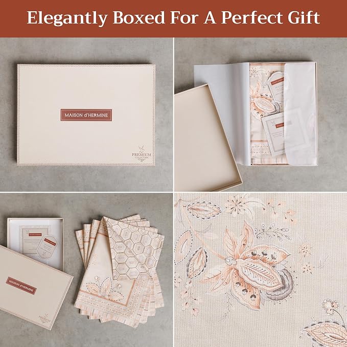 Maison d' Hermine Placemats Set of 4 Reusable 100% Combed Cotton (13"x19") | Cloth Place Mats Washable Table Mats for Kitchen Dining Party Wedding Hotel Home Restaurant Spring Summer - Society Florals