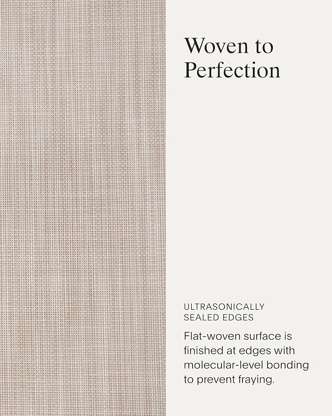 Chilewich Mini Basketweave Placemats, Round Woven Placemats Set of 4 | Reusable, Stain-Resistant, Indoor/Outdoor Tabletop Protection, Parchment, 15" Round