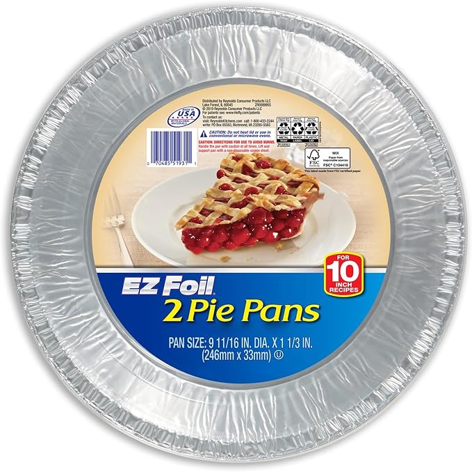 Hefty® 90810 Ez Foil® Aluminum Foilware Pie Pan, Round, Extra Large (Pack of 12)