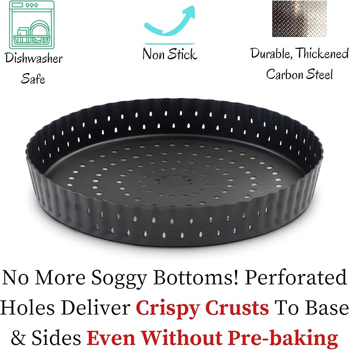 Why Holes For Crispy Crusts King Crispy's Tart & Quiche Pan 9"x1"