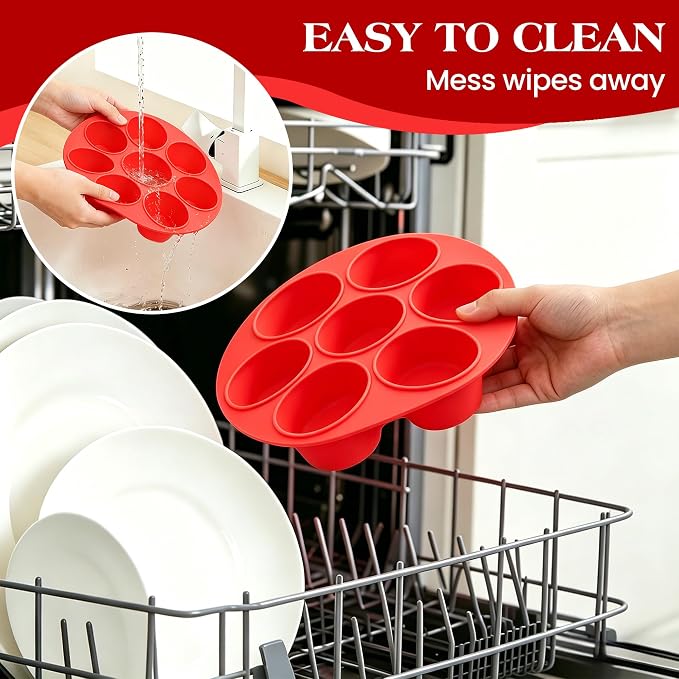 CAKETIME Silicone Muffin Pans for Air Fryer, Oven Baking Nonstick | Food-Grade, for Egg Bites, Muffins, Cupcakes, Mini Quiche 2 Pack