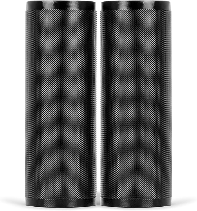 Vacuum Seal Rolls 11" x 50' 2 Pack (100 Feet Total) 5.5 Mil (Black and Black) - BPA Free Commerical Grade Food Saver for Storage, Sous Vide, and Meal Prep Sealer Bag