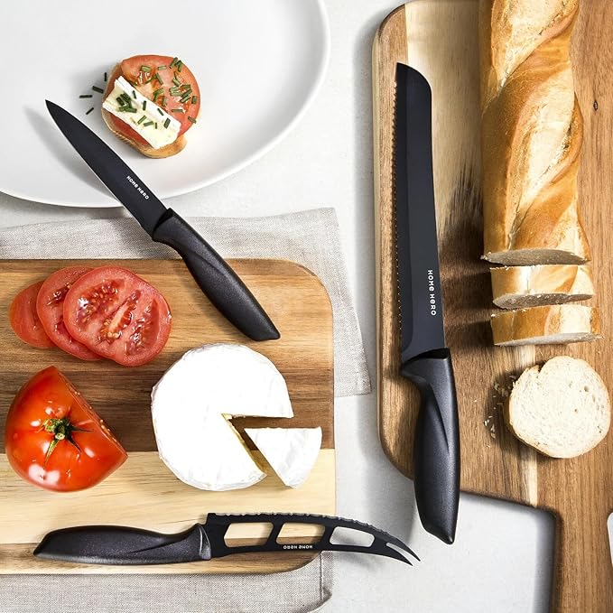 Home Hero 16-Piece Kitchen Knife Set - Knife Block Set | High Carbon Stainless Steel Knife Set with Acrylic Block, Rust-Resistant Blades & Ergonomic Handles (16-Piece)