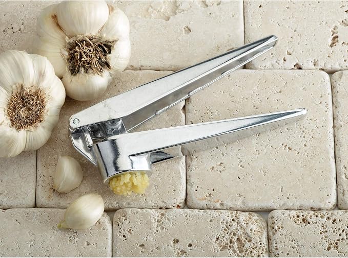 Fantes No-Peel, Self Cleaning Garlic Press, 6.25 x 1-Inches, the Italian Market Original since 1906