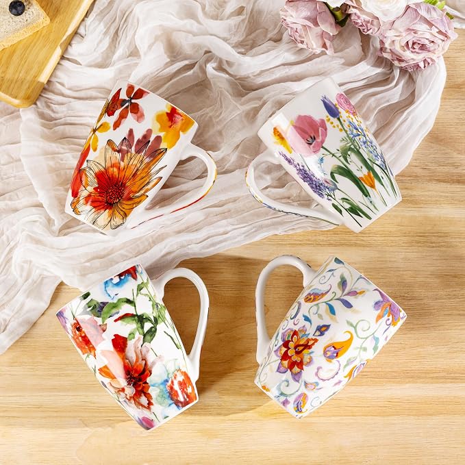 GBhome Tea Mug with Infuser and Lid,18 Ounce Ceramic Loose Leaf Cup Steeper | Lead-Free Glaze For Tea Lovers,Microwave & Dishwasher Safe with Tea Strainer