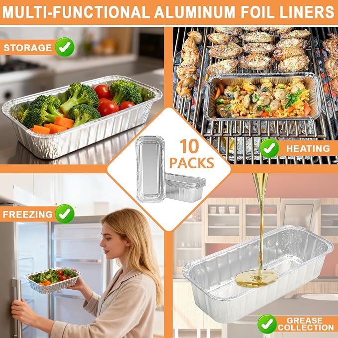70379 Grease Catch Pan Kit for Weber Drip Pans Weber GS4 Genesis II/II LX 400/600(2016+),Summit 400/600 SER,6498 Genesis 2 Drip Pan & 10PCS 6417 Aluminum Foil Grease Tray Liners for Weber Accessories