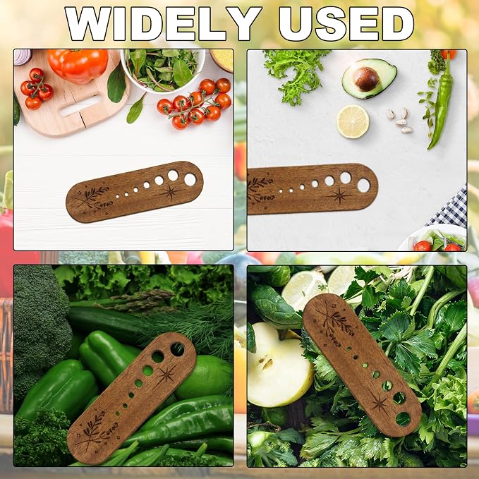Wooden Vegetable Splitter Comes with a Cleaning Brush, Fun Kitchen Gadgets, Exquisite Herb Stripper Bowl Gifts for the Kitchen Suitable for Home Use & Chefs
