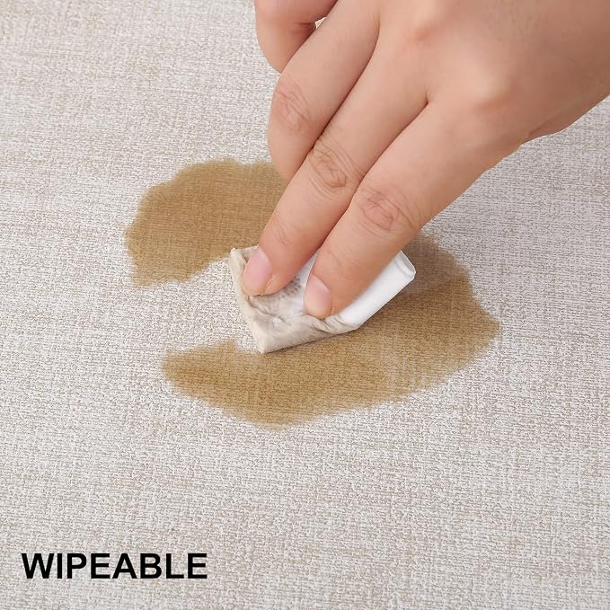 Faux Leather Heat Resistant Placemats 12 Packs, Waterproof Wipeable Dining PU Place Mats for Indoor & Outdoor, Easy to Clean, Beige