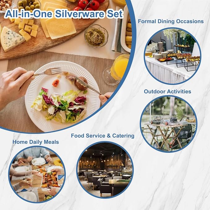BEWOS 20 Piece Silverware Set - Stainless Steel Silverware Sets for 4 Include Spoon, Forks, Knives, Mirror Polished Flatware Set for Home, Kitchen, Restaurant, Dishwasher Safe