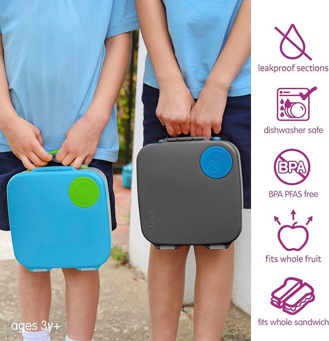 b.box Lunch Box, 8.5 Cup Bento Box for All Ages, Snack Box, Food Containers | Lunch Box Kids + Adults, Lunch Containers, 4 Compartments, Leak Proof, Dishwasher Safe, BPA Free, PFAS Free — Ocean Breeze
