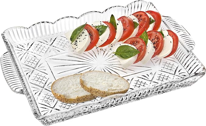 Godinger Dublin Serving Tray, Serving Platter, for Appetizers, Desserts, Snacks & Fruit - 16" x 10.5"