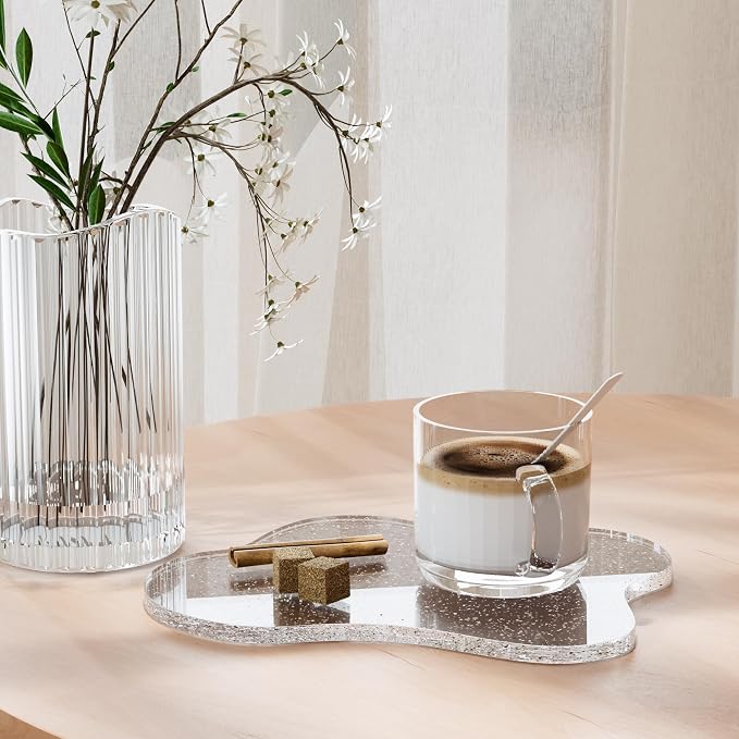 Acrylic Coaster Decorative Plates, Irregular Bar Drink Coaster,Perfect for Tabletop Protection and Accessories Display.