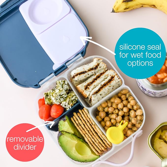 b.box Mini Lunch Box, Snack Containers for Kids, Lunch Box Kids, 4.25 Cup | Bento Box for Kids, Sanck Box, Lunch Containers, Leak Proof, Dishwasher Safe, BPA Free, PFAS Free, Ages 3+ — Graphite