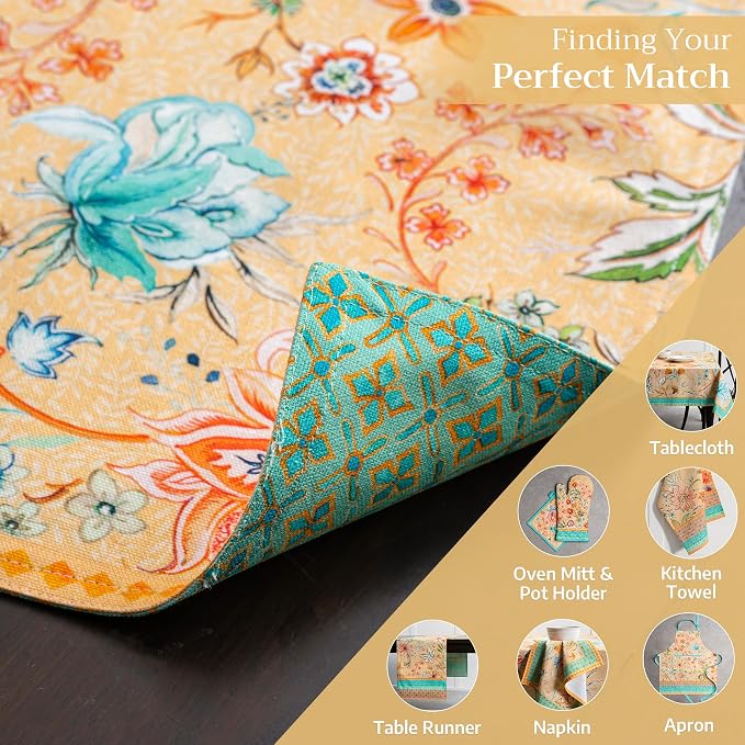 Maison d' Hermine Placemats Set of 4 Reusable 100% Cotton (13"x19") | Cloth Place Mats Washable Table Mats for Kitchen Dining Party Wedding Home Restaurant Spring Summer - Luxury Loft - Peach
