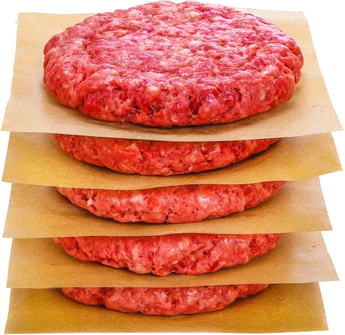 Hiware 200 Count Unbleached Patty Paper, Burger Patty Paper, Non-Stick Wax Paper Sheets for Separate Burgers, Cookies & Other Foods When Storing, Freezing - 6 x 6