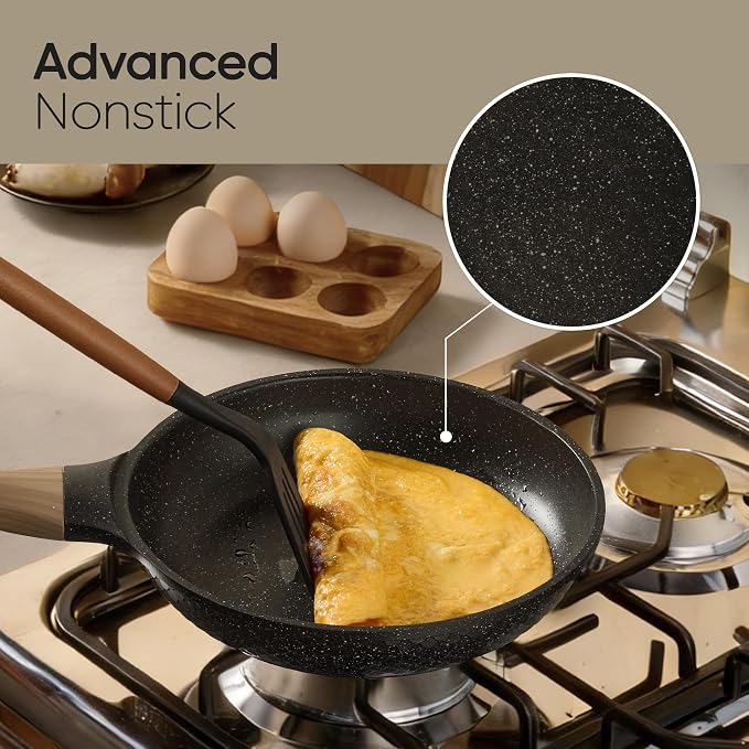 CAROTE 26pcs Nonstick Pots and Pans Set, Cookware Sets | Induction Kitchen Set, Durable, Innovative Surface Texture, Fit All Stovetops, Fast & Even Heating, with Stockpot & Steamer