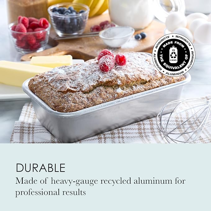 Chigcago Metallic Recyled Aluminum 9x5 Loaf Pan, Made With Reycled Aluminum, Perfect For Everyday And Small Batch Baking (Pack of 6)