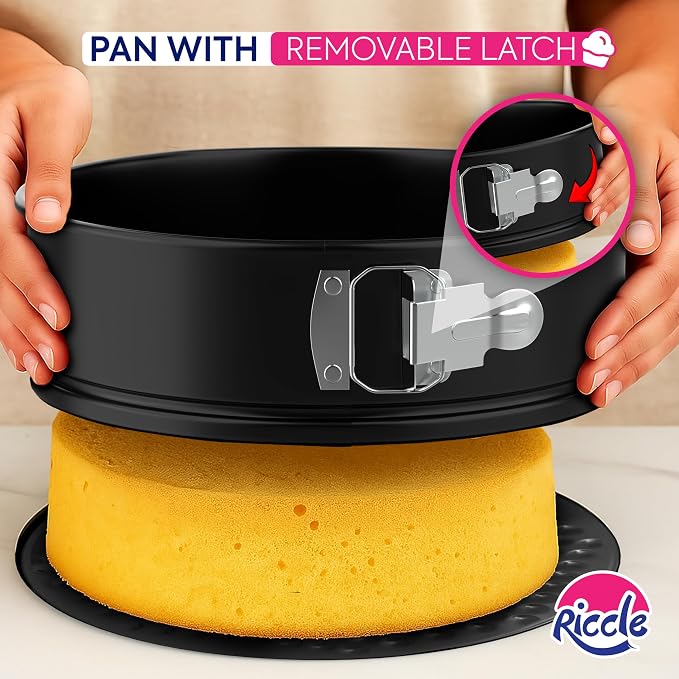 148PCs Cake Pan Set for Baking, 3 Non-Stick Springform Pan Set (4, 7, 9 Inches), Cake Decorating Kit, Piping Bags and Tips Set, Cake Leveler, Multi-functional Leak-Proof CheeseCake Pan (148)