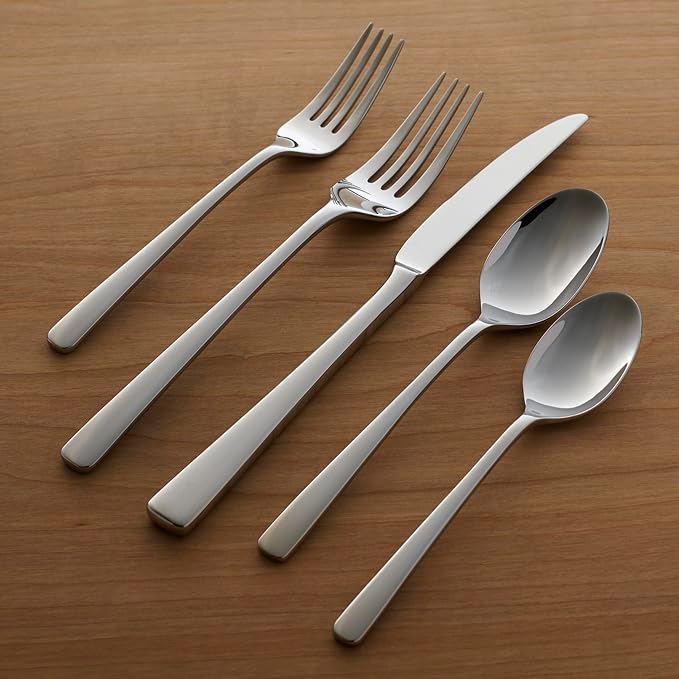 Oneida Doublet 20-Piece 18/0 Silverware Set for 4, Flatware | mirror finish, dishwasher safe | includes knives, forks, and spoons | cutlery set for kitchen and dining