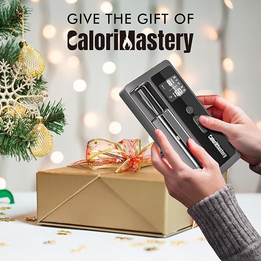 Wireless Meat Thermometer: 500FT Bluetooth Smart Meat Thermometer for Cooking and Grilling, CaloriMastery Digital Food Thermometer with Ultra-Thin Probe for Oven Safe, Kitchen, Smoker, BBQ