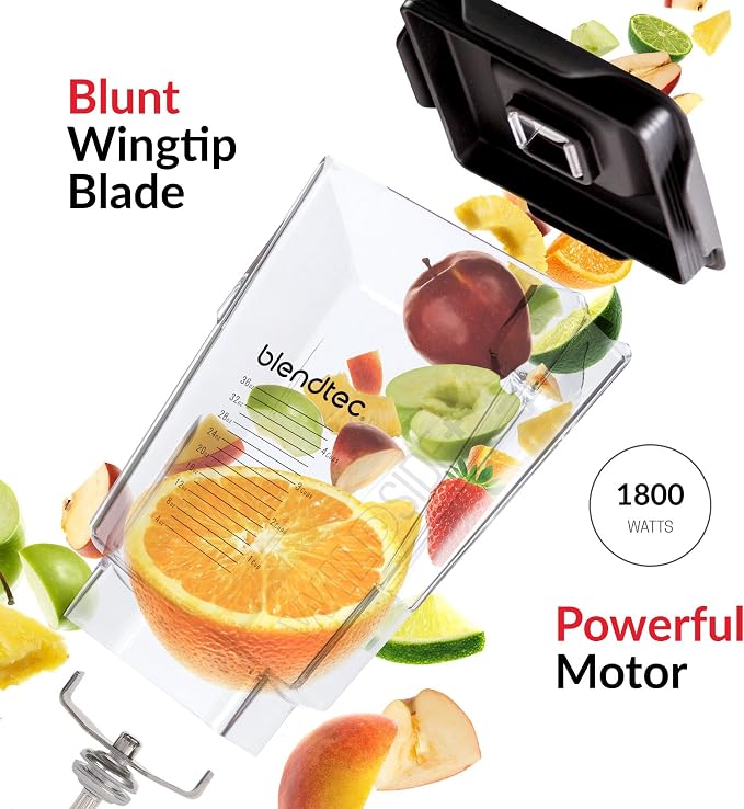 Blendtec Professional 800 - Blender with WildSide+ Jar (90 oz) for Smoothies & Frozen Drinks - Quietest Professional-Grade Power - 11-Speed Touch Slider - Easy to Clean - Black | Quietest Professional-Grade Power, 11-Speed Touch Slider, Easy to Clean, ...