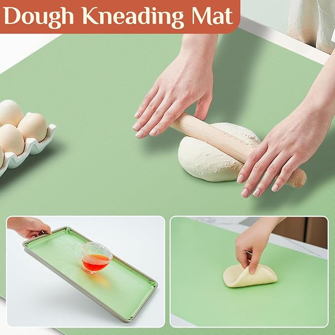 GTJ Silicone Baking Mat Roll, Reusable Baking Sheet Liners, 12 in x 10 ft | Free Cut to Size, Food-Grade, Non-Stick, Non-Slip, For Dough, Pastry, Air Fryer, Freeze Dryer, Oven Pan, Kitchen Counter