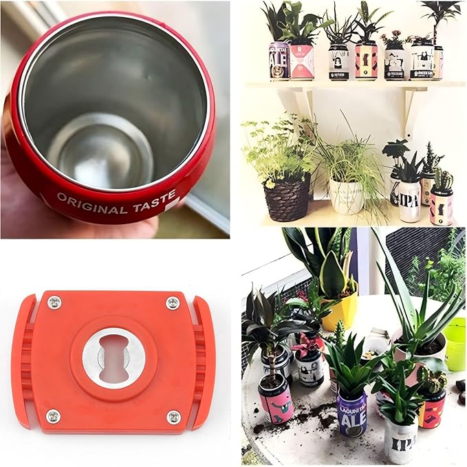 Aluminum Can Opener，Can Top Remover， Beer- Soft Edge- Soda- Can Opener-Red | Handheld Safety Manual Can Opener，for 8-19 Oz aluminum Soft Edge Cans, Home, Kitchen, Bar, Camping and DIY projects Tool