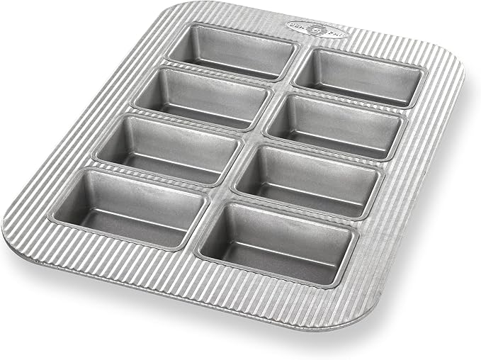 USA Pan Bakeware Nonstick Mini Loaf Pan, 8-Well