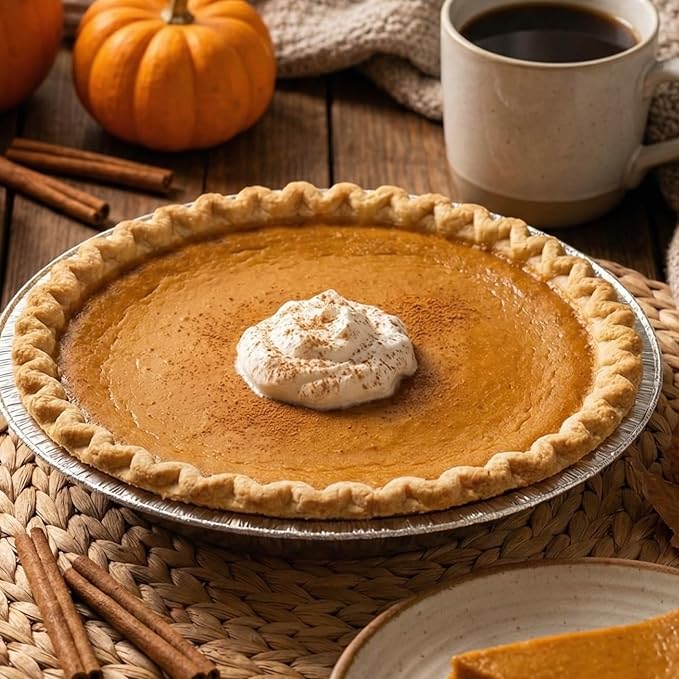 Aluminum Foil Pie Pans, 8 inch Tart Tins, 50 ct. | Made in USA, 7" Inner Diameter, Disposable Foil, Freezer & Oven Safe, For Pies, Quiche & Tarts