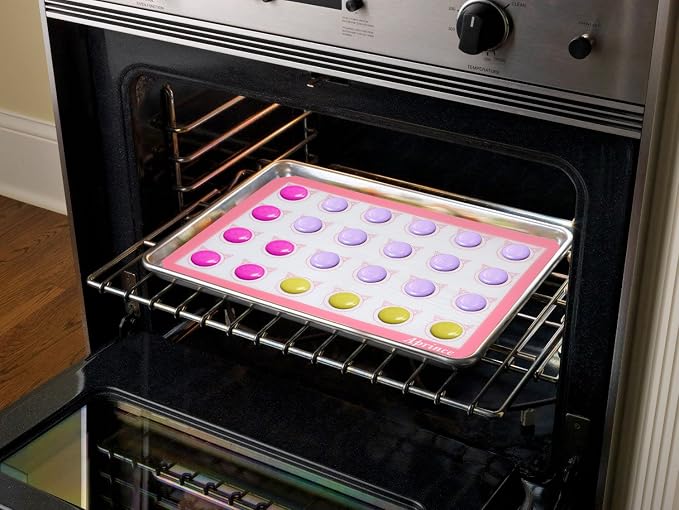 Aprince 2 Pack of Silicone Baking Mats Silicone Pastry Mat,Non-stick Baking Mat Pink 16.5x11.8x0.09 inch Silicone Mat Silicon Baking Mat Set Baking Mats Silicon Mats for Baking mats non stick silicone