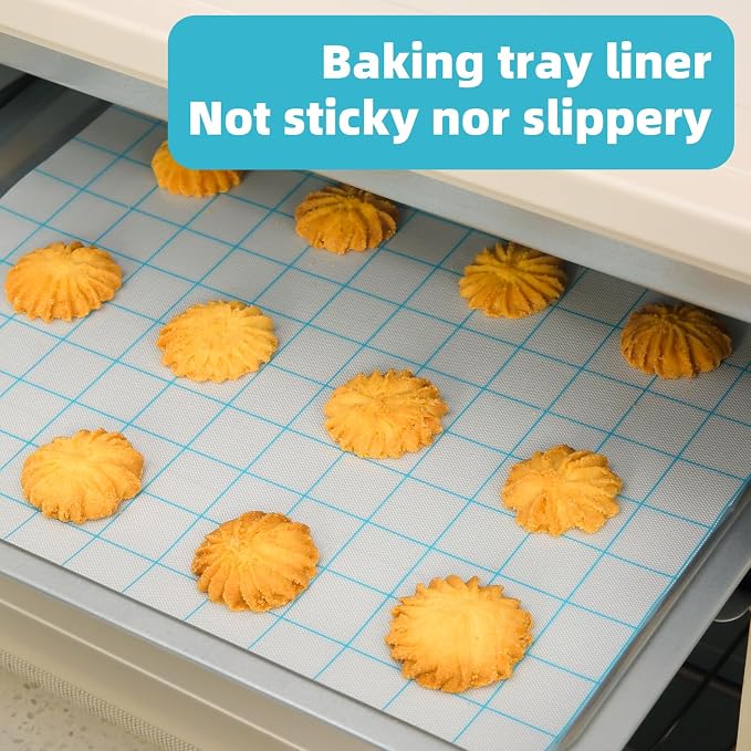 Silicone Baking Mat Roll 16IN*5FT Free Cutting, Non-Slip Pastry Mat, Non-Stick Reusable Air Fryer Liner, Oven Liners, Freeze Dryer Mat, Easily Cut to Size Fit All Ovens Pans Tins Dishes
