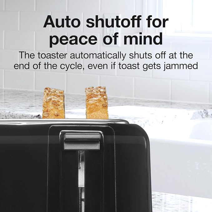 Proctor Silex 4 Slice Toaster with Extra Wide Slots for Bagels, Cool-Touch Walls, Shade Selector With 7 Browning Levels, Toast Boost, Auto Shut-off and Cancel Button, Black (24215PS) (Pack of 2)