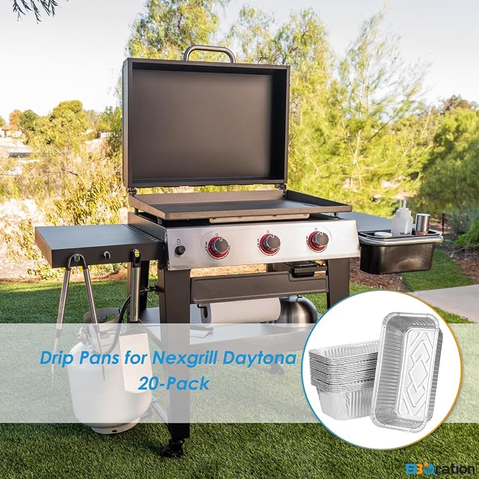 Aluminum Drip Liner for Nexgrill Daytona 3/4 Burner 720-1057 720-1058 | Grease Catcher Drip Liner for Nexgrill Daytona 30 Inch, 36 Inch Flat Top Griddle 720-1115, Grease Tray for Nexgrill Daytona