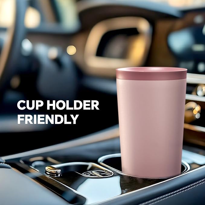 Ideus 17 oz Travel Coffee Mug, Double Wall Vacuum Stainless Steel Insulated Coffee Tumbler With Lid, Splash-Proof & Cup Holder Friendly, Keeps Drinks Hot/Cold, Dishwasher Safe, Blush