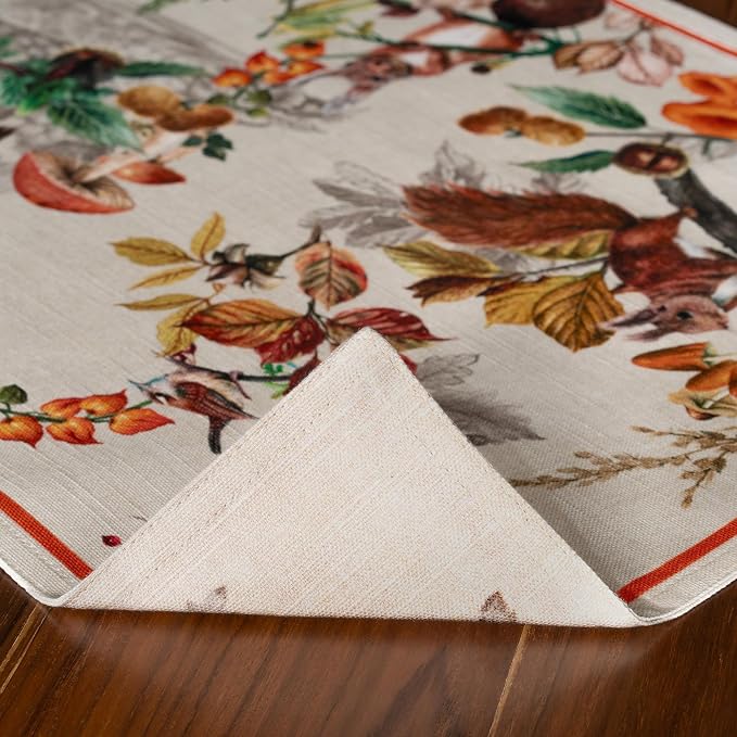 Maison d' Hermine Placemats Set of 4 Reusable 100% Cotton (13"x19") | Cloth Place Mats Washable Table Mats for Kitchen Dining Party Wedding Hotel Home Thanksgiving Christmas - Recolte