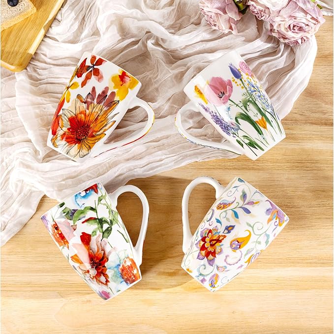 GBhome Tea Mug with Infuser and Lid,18 Ounce Ceramic Loose Leaf Cup Steeper | Lead-Free Glaze For Tea Lovers,Microwave & Dishwasher Safe with Tea Strainer