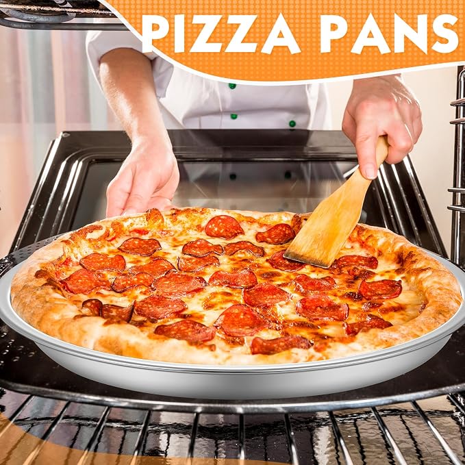 10 Pcs Deep Pie Pan Set Metal Pizza Pan Stainless Steel Round Baking Pans for Oven Rustproof Pie Plates Pizza Baking Non-Stick Tray Dishes Safe Sturdy for Home Kitchen Easy Clean(8 Inch)