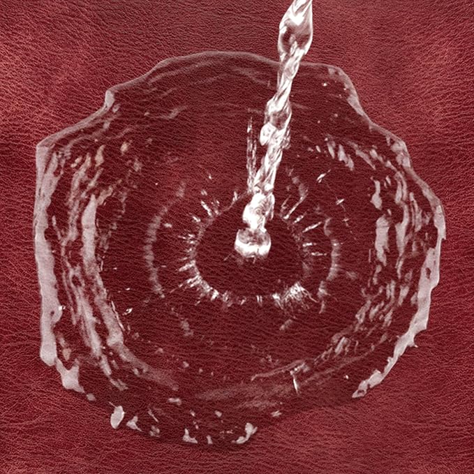 ADRIMER Placemats, Heat Resistant Oval Placemats Set of 6 Washable 12 x 17 Inch, Waterproof Table Mats, Wipeable Pu Place Mats for Kitchen, Dining Room, Wine Red
