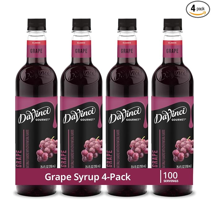 DaVinci Gourmet Grape Syrup, 25.4 Fluid Ounces (Pack of 4)