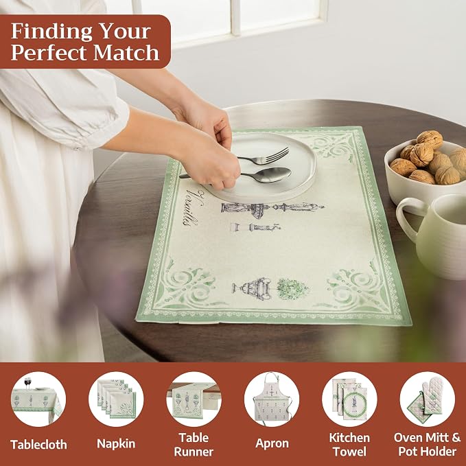 Maison d' Hermine Placemats Set of 2 Reusable 100% Cotton (13"x19") | Cloth Place Mats Washable Table Mats for Kitchen Dining Party Wedding Hotel Home Restaurant Spring Summer - Jardin Du Roy