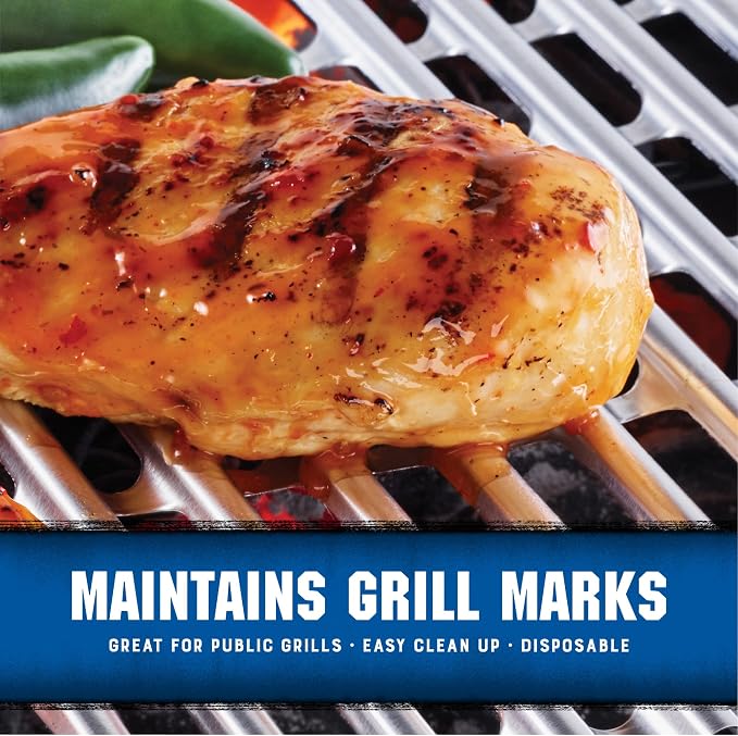Kingsford Heavy Duty Disposable Grill Liners, 14.75 x 9 Inch, 4 Count | Aluminum foil design, prevents food and sauce from falling through grates, for outdoor BBQ grills daily
