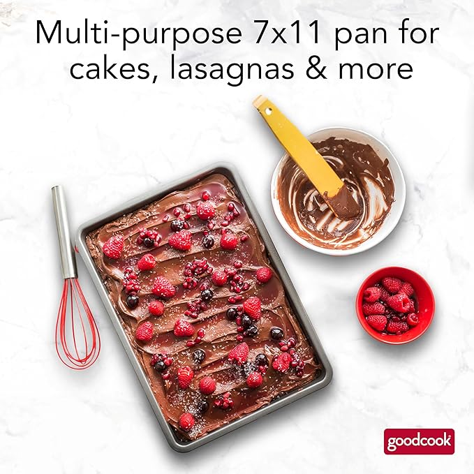 Good Cook Everyday Baking Pan with Scratch-Resistant Metal-Utensil Safe Nonstick, 7 x 11-Inch, Gray