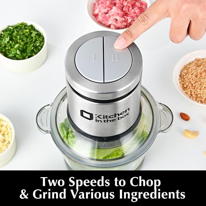 Kitchen in the box 3cups Mini Food Processors,Small Meat Grinder & Food Chopper Electric