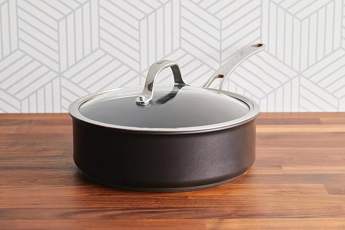 Anolon X Hybrid Nonstick Induction Saute Pan With Lid, 3.5 Quart - Charcoal Gray