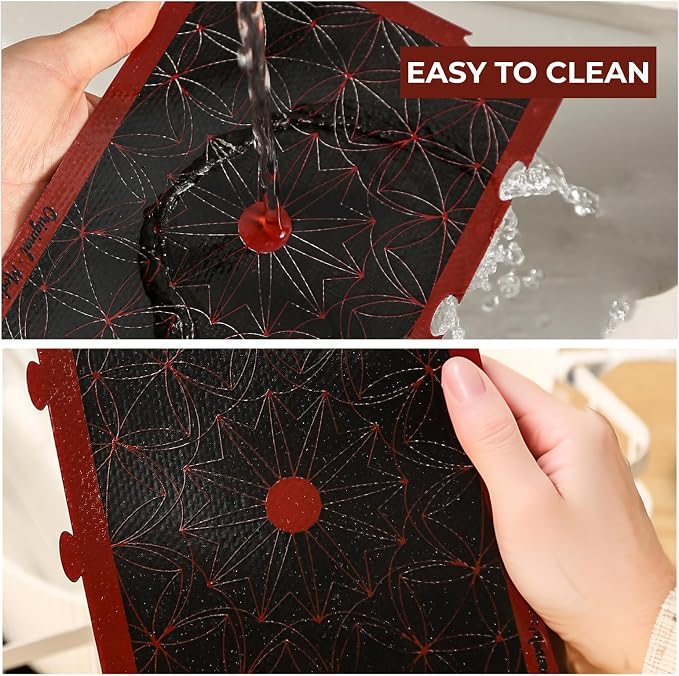 Silicone Baking Mats 8 Pack (8.3"x5.5") – Snap Together into 2 Large 16.5"x11" Oven Liners – Non-Stick, Heat-Resistant for Cookie Sheets & Air Fryers, Modular Puzzle Design