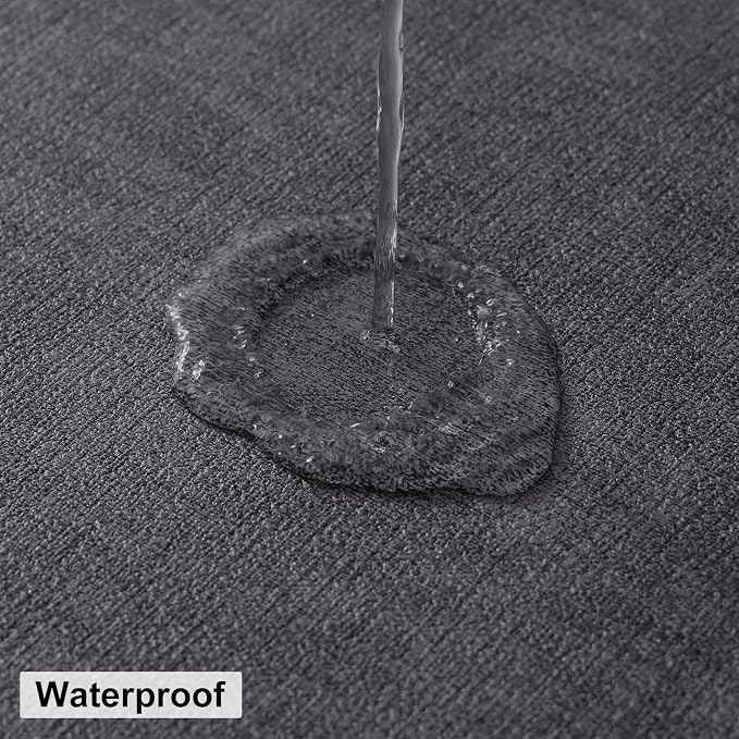 Round Faux Leather Placemat and Coaster 6 Packs, Washable Heat Resistant Dining Place Mats, Wipeable Double-Sided Table Mats for Indoor and Outdoor, Diameter 13 and 3.93 inch, Charcoal