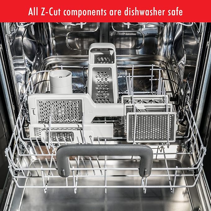 ZWILLING Z-Cut Tower Multifunctional Box Grater, Faster Grating Technology, Cheese Grater, Zester, Garlic grater, Slicer, Rasp Grater and more, Gray