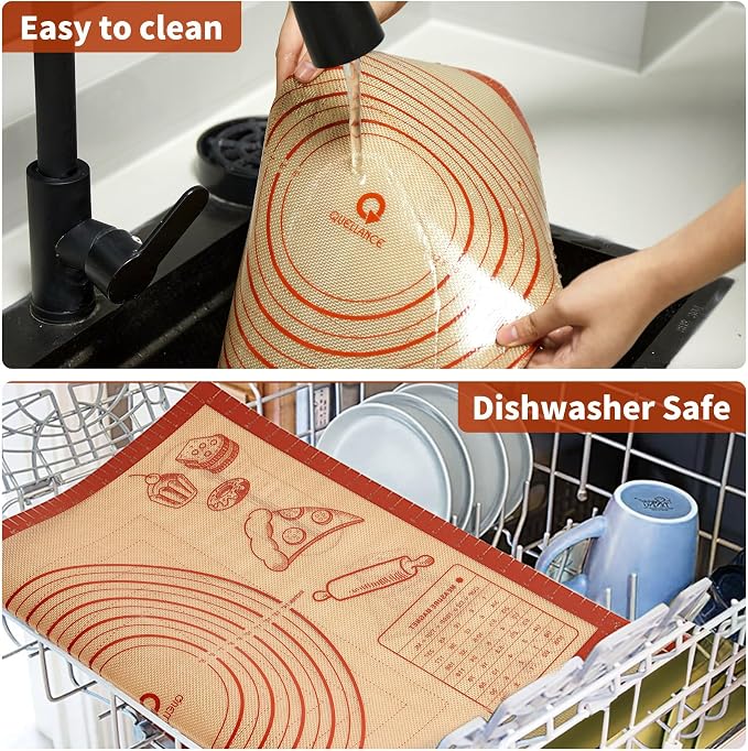 Silicone Baking Pastry Dough Mat - 28x20Inch Extra Large Thick Silicone Mat for Making Pie Bread Pizza, Nonslip Kitchen Pastry Mat for Dough Rolling Kneading, Heat Resistant Oven Liner Gift for Baker