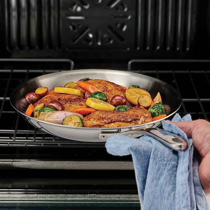Tramontina Boston Tri-Ply Clad Stainless Steel 8-Inch Small Frying Pan | Induction-Ready Skillet, Dishwasher-Safe, NSF-Certified