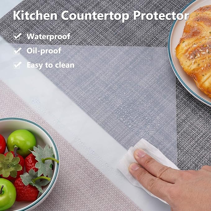 Extra Large Silicone Mats for Countertop, 28" by 20" Multipurpose Mat, Counter Table Protector, Desk Saver Pad, Placemat Nonstick Nonskid Heat-Resistant Pad, Semitransparent